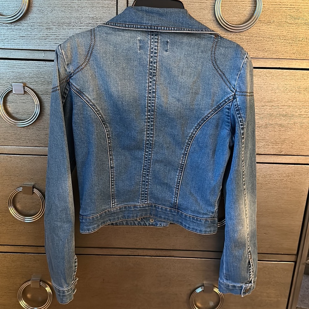 🛍️SALE🛍️ Mango Vintage Denim Cropped Moto Jacket - Picture 5 of 5